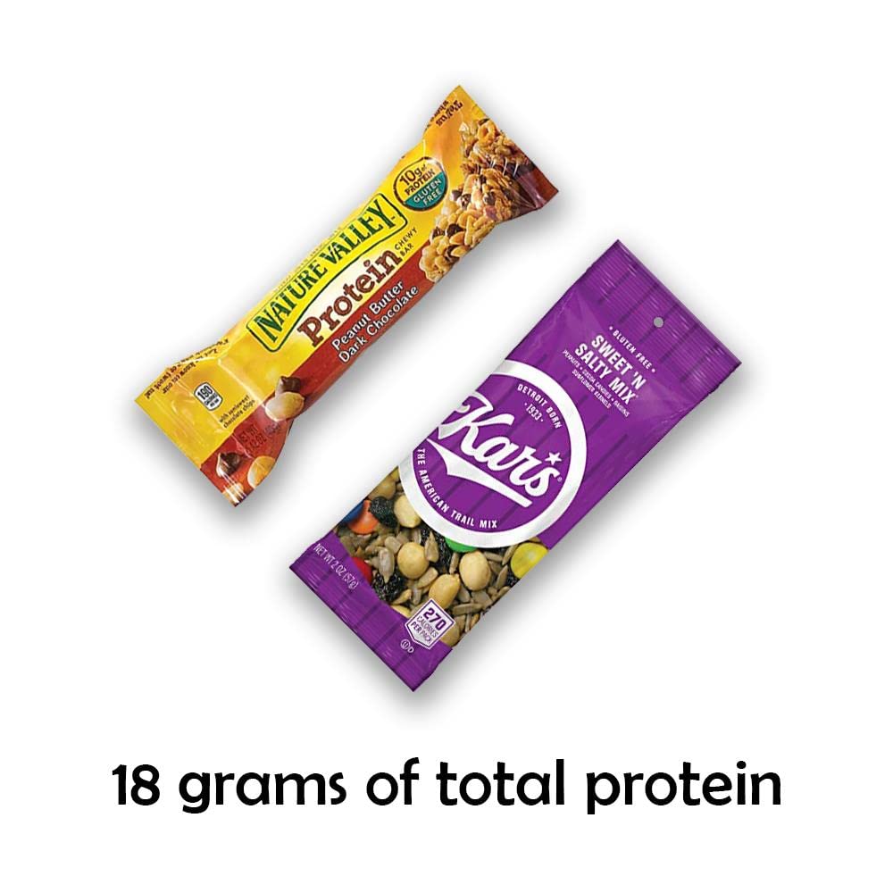 Snacks altos en proteínas para adultos y niños  Paquete variado de 8 piezas  2.96 oz de proteína  Sin gluten  Nueces, palitos de carne, barras de