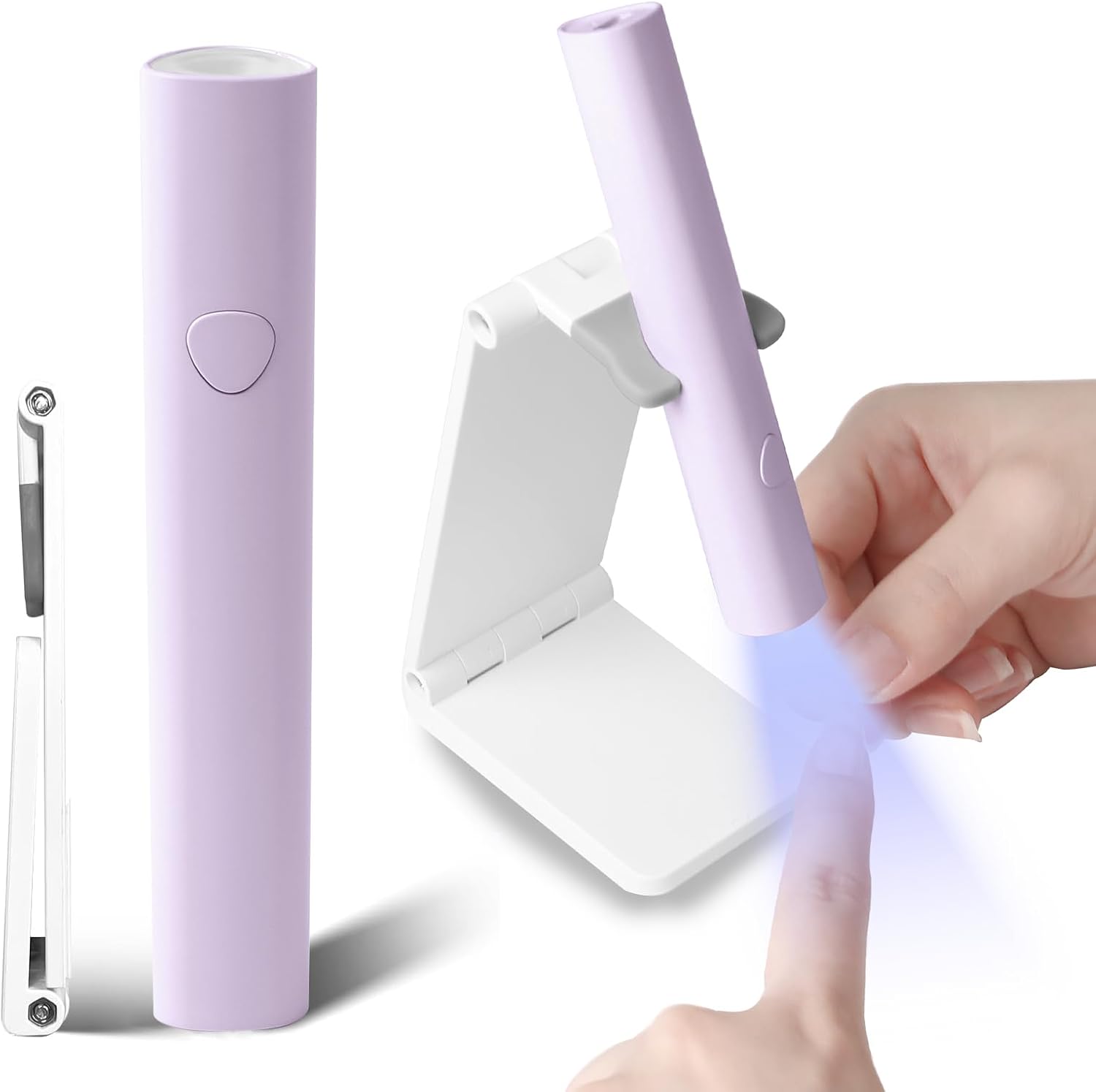 Luz UV para uñas de gel, lámpara UV de mano para uñas de gel, lámpara LED de uñas mini portátil inalámbrica recargable, lámpara de curación flash