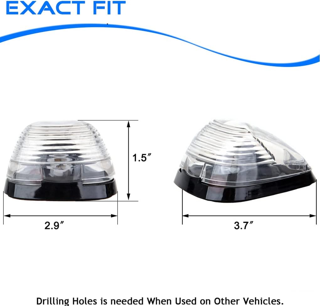 5 luces transparentes para techo con marcador de cabina 264143AM con 5 bombillas LED blancas T10 compatibles con Ford E150 E250 E350 E450 F150 F250