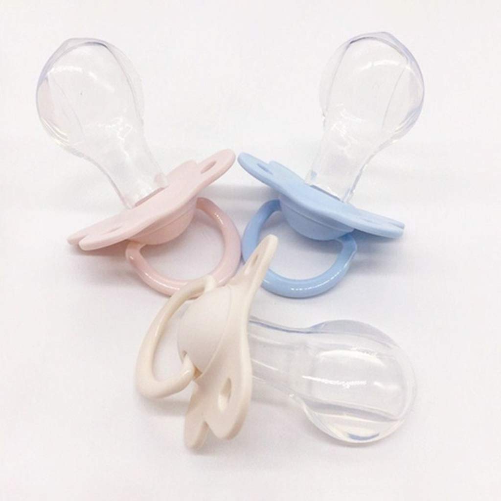 MEIYIN Chupete para adultos con orificio ancho en forma de mariposa de silicona para adultos suministros (blanco)