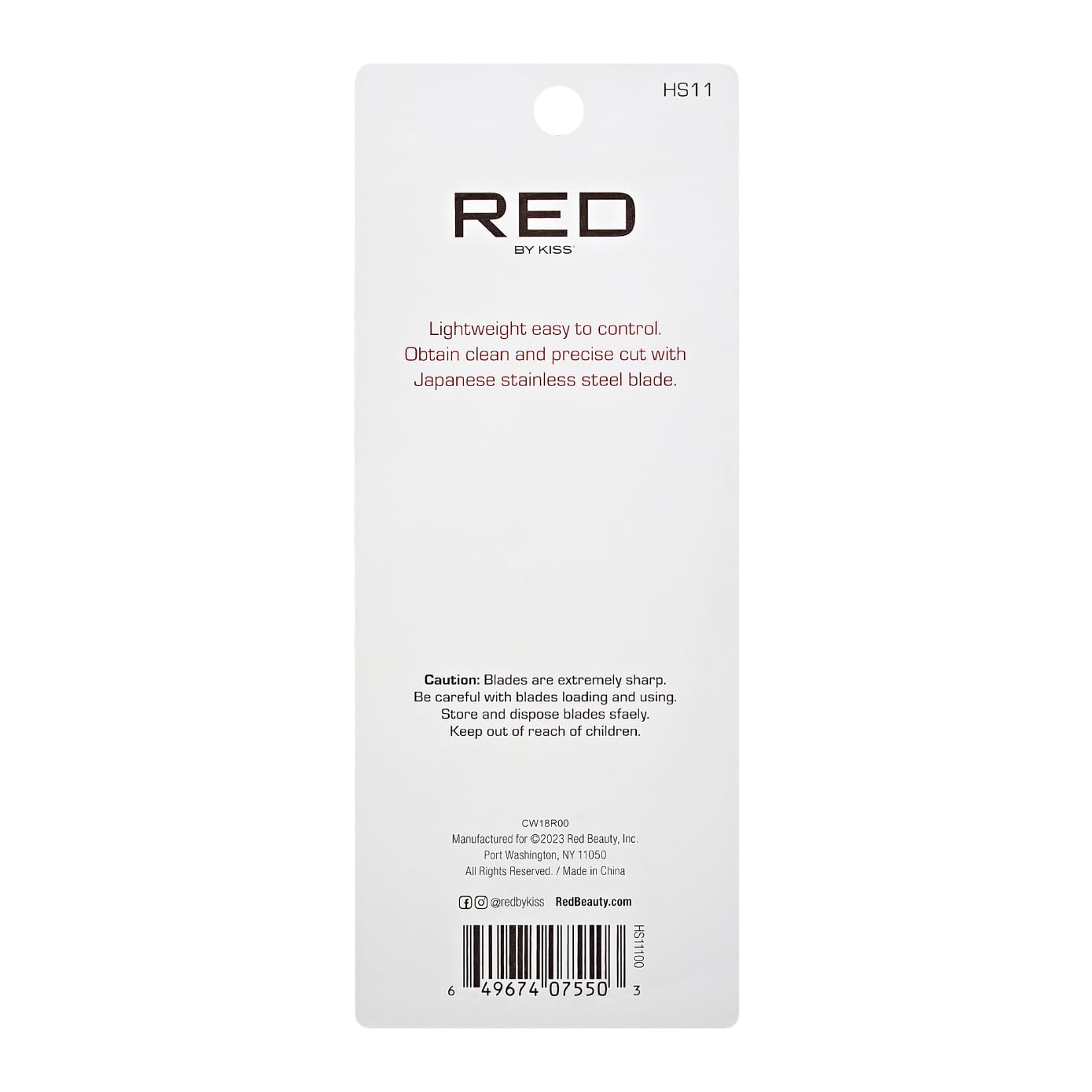 RED by Kiss Cortador de pelo de acero inoxidable, cuchillas de afeitar para afeitar, recortadora de bordes para hombres, afeitadora de pelo