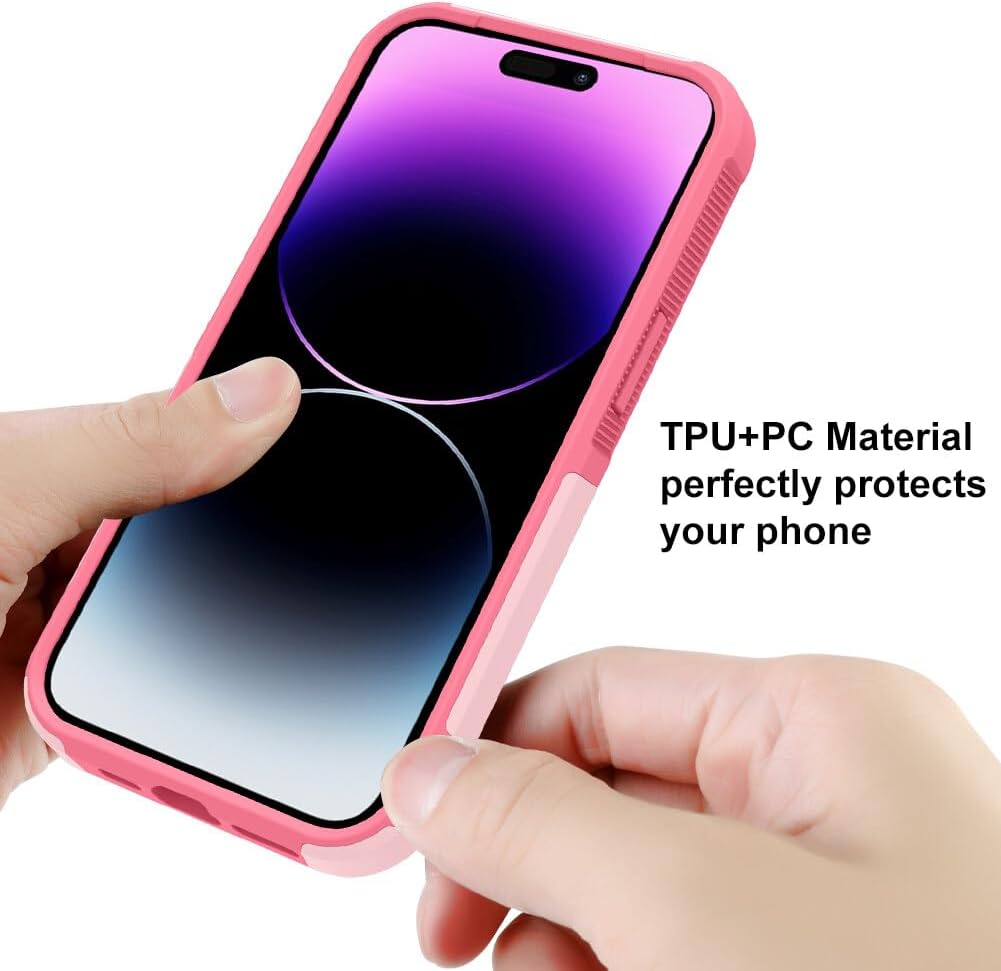 MZELQ Funda compatible con iPhone 15 Pro con bonito diseño de fresas, a prueba de golpes, bonita funda antideslizante compatible con niñas y mujeres