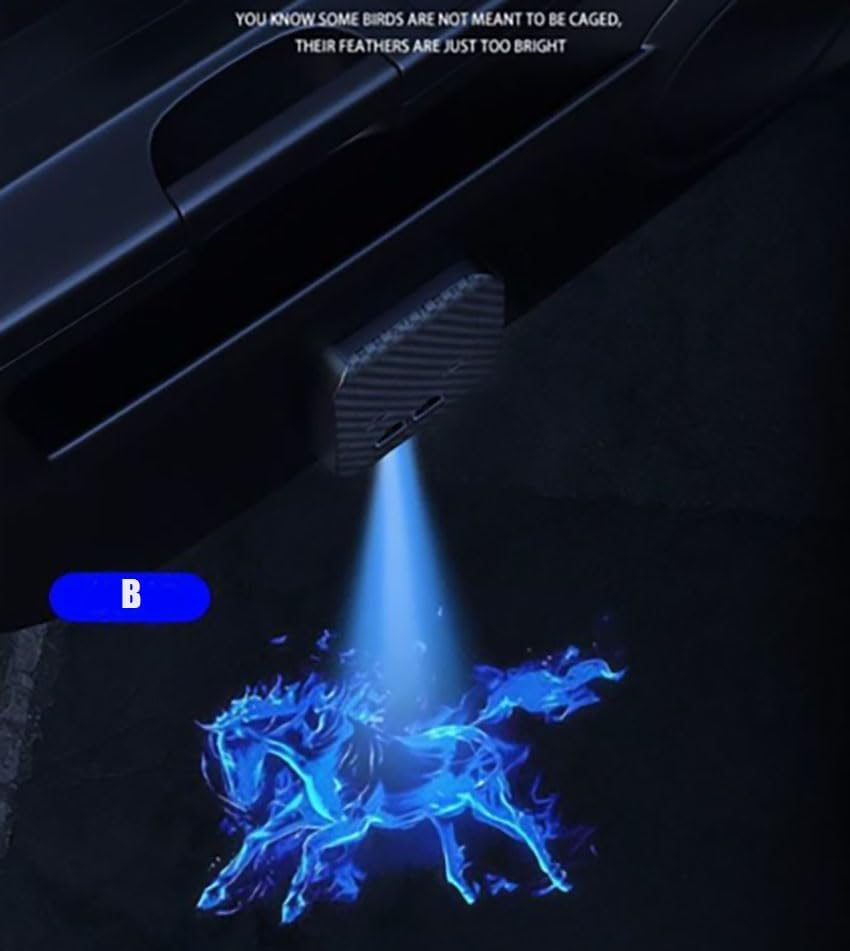 2 luces de caballo azules dinámicas inalámbricas con sensor de puerta de automóvil, LED, HD, bienvenida, cortesía, sombra fantasma, lámpara