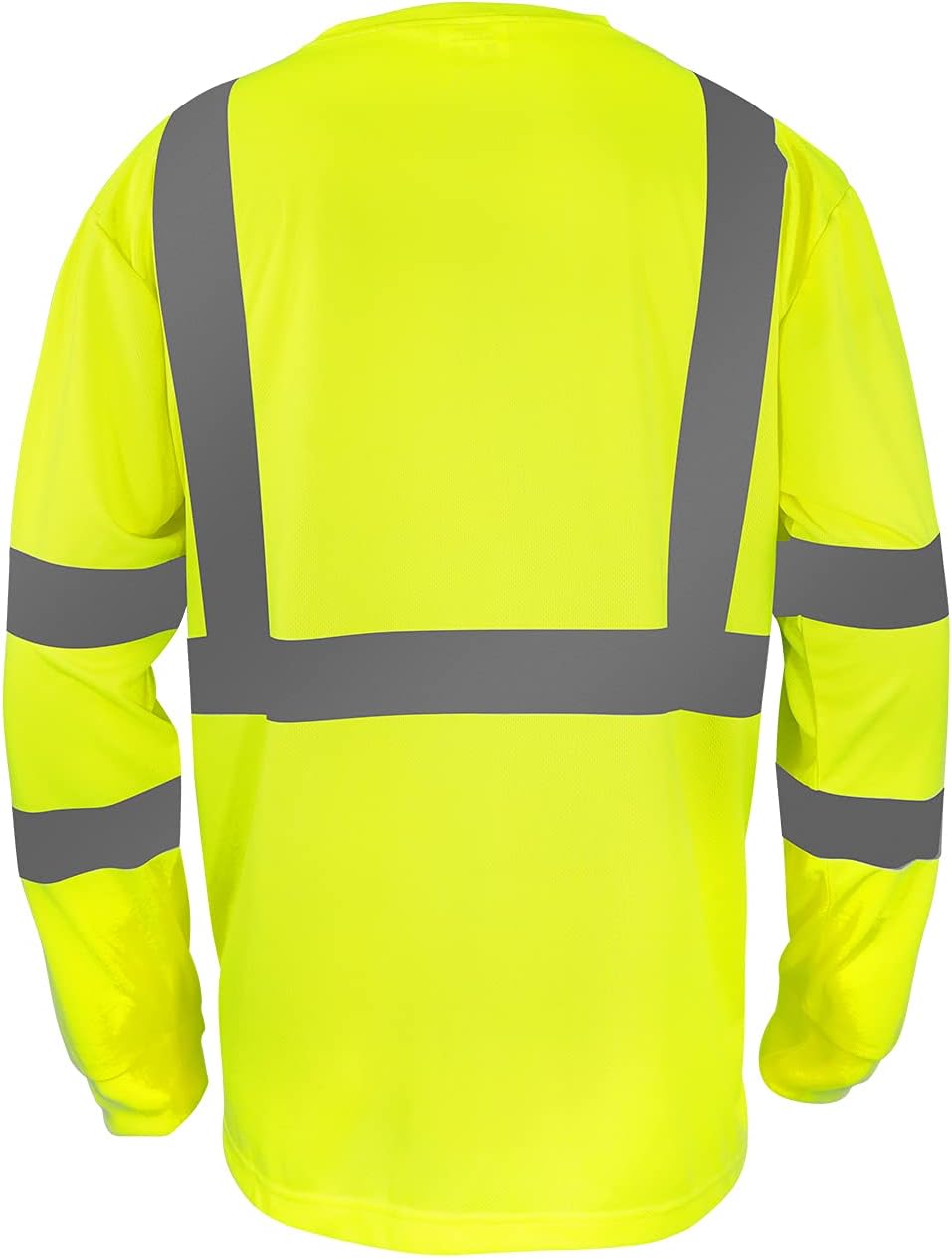 Camiseta de seguridad de manga larga de alta visibilidad, reflectante, transpirable, para trabajo, almacén, construcción, clase 3