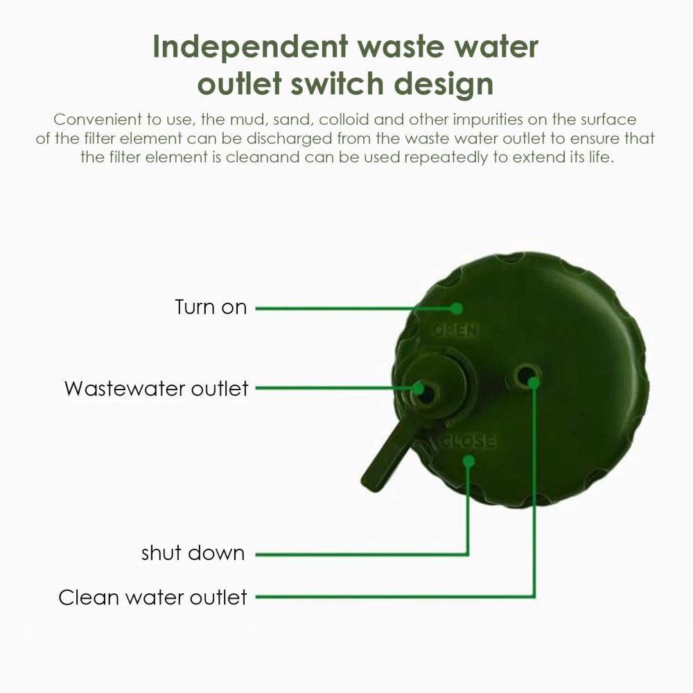 Generic Bomba de filtro de agua portátil para exteriores, filtración de 3 etapas a 0.01 micrones, fabricada con acero inoxidable SUS 304