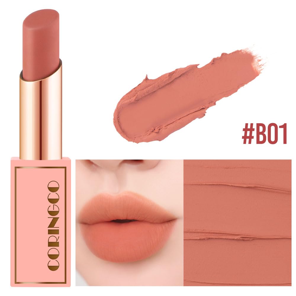 CORINGCO Berry Chu Lip Stick Velvet Matte Larga duración coreano ídolo Lip Makeup lápiz labial (B01)