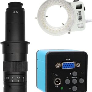 Accesorios para microscopio de laboratorio, cámara de microscopio VGA, aumento ajustable, zoom de montaje en C, microscopio LED, anillo de luz Accesorios para microscopio de laboratorio, cámara de microscopio VGA, aumento ajustable, zoom de montaje en C, microscopio LED, anillo de luz