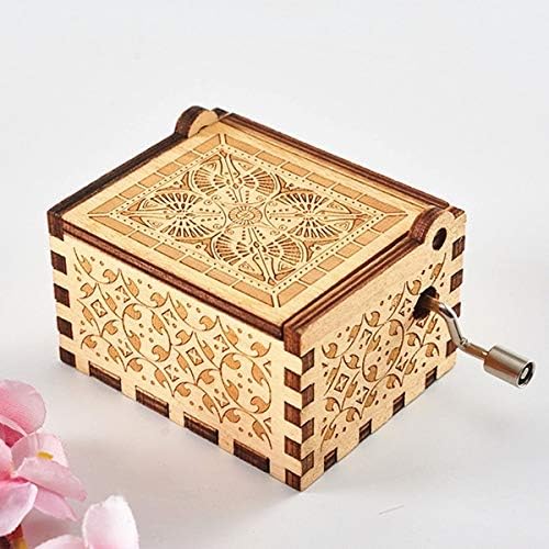 Caja de música de madera con manivela de la Bella y la Bestia, caja de música – Regalo único (madera, La Bella y la Bestia)