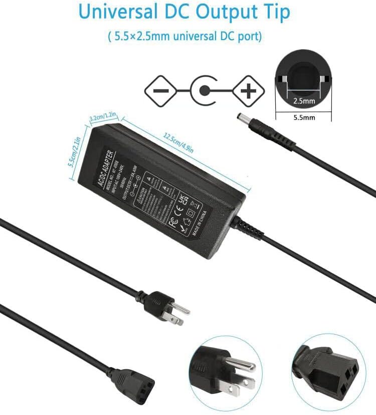 Fuente de alimentación 5V 8A 40W 100-240V AC a DC 5Volt 8Amp 6A 5A 3.5A 3A 2A Adaptador de alimentación Convertidor Transformador 0.217×0.098 in