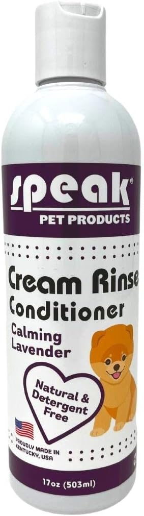 Acondicionador de enjuague en crema natural para perros, lavanda, 17 onzas