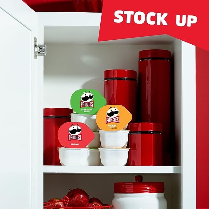 Pringles Snack Stacks! Paquete variado de patatas fritas, originalcrema agria y cebollaqueso cheddar – paquete de 18 (12.9 oz en total)