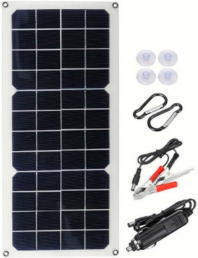 30W 12V Lightweight Solar Panel Charger Portable Solar Panel Kit Flexible Solar System for Outdoor Power Supply Camping Travel Mobile Phone