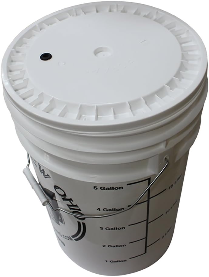 Fermentador de plástico de 6.5 galones con tapa (2 paquetes))