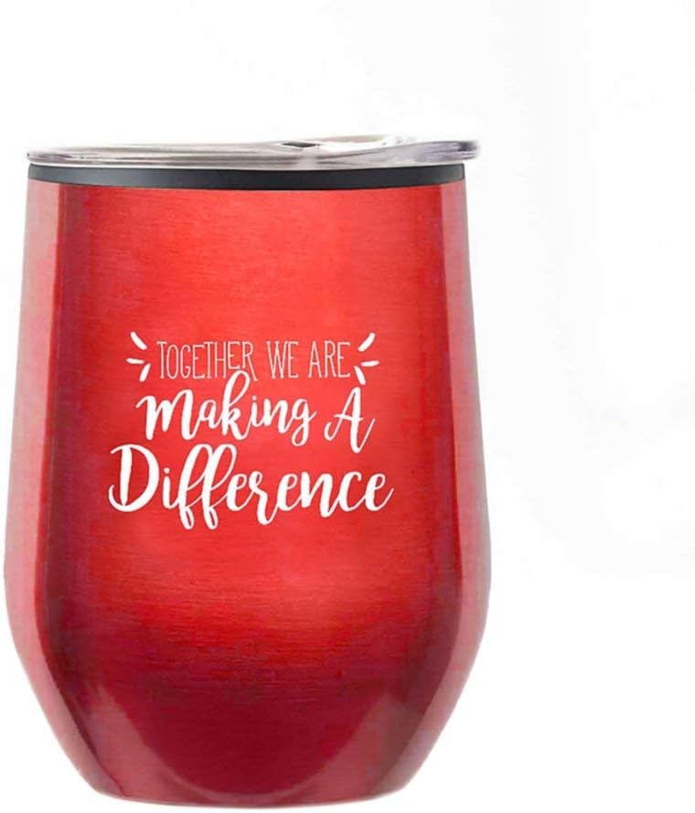 Cheersville Vaso de vino de acero inoxidable para padres (marcando la diferencia, rojo)