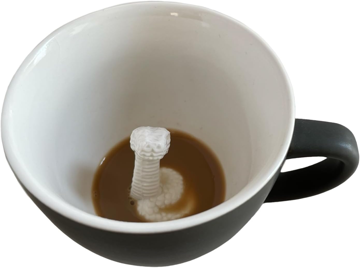 Creature Cups – Taza de cerámica SNAKE (11 onzas, exterior marrón oliva)  Taza de serpiente 3D oculta en el interior emerges mientras bebes, regalo