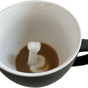 Creature Cups – Taza de cerámica SNAKE (11 onzas, exterior marrón oliva)  Taza de serpiente 3D oculta en el interior emerges mientras bebes, regalo Creature Cups – Taza de cerámica SNAKE (11 onzas, exterior marrón oliva)  Taza de serpiente 3D oculta en el interior emerges mientras bebes, regalo