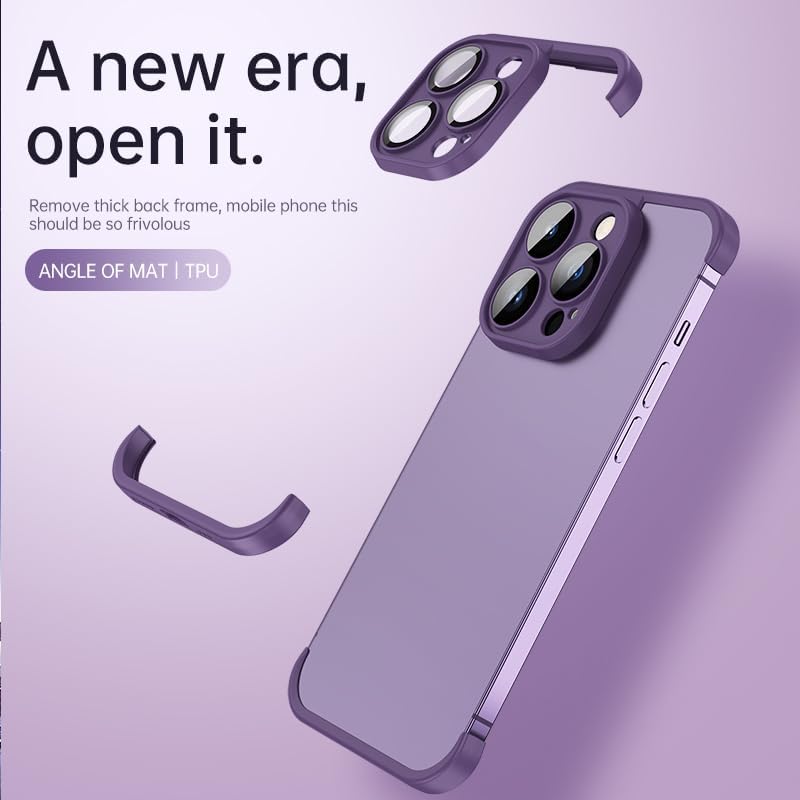 teroxa Compatible con iPhone 15 Pro Funda protectora de lente de cámara, diseño de refrigeración sin cubierta trasera compatible con cargador