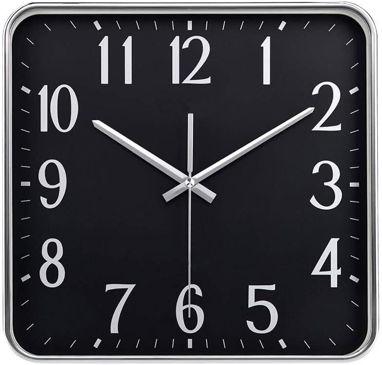 Reloj de pared moderno y simple para cocina, sala de estar, oficina, grande, ultra silencioso, movimiento de cuarzo, diseño rectangular, reloj de