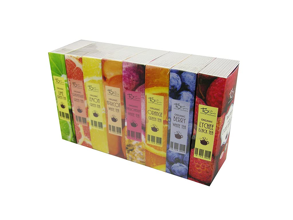 Harmony Tea Collection – 80 bolsas de té  8 sabores  Té verde lima, té verde de uva, té verde de limón, té blanco de albaricoque, té blanco de