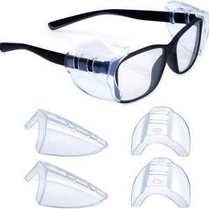 2 pares de protectores laterales de seguridad para gafas, flexibles y transparentes antideslizantes en los laterales, se adapta a lentes pequeños a 2 pares de protectores laterales de seguridad para gafas, flexibles y transparentes antideslizantes en los laterales, se adapta a lentes pequeños a