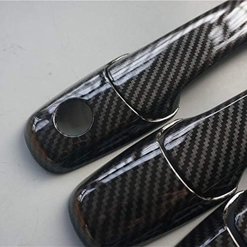 Manija de puerta con impresión de fibra de carbono para Ford Edge Fusion Mustang Lincoln MKZ MKX Mazda 2 3 5 6 RX-8 CX-7 CX-9 (impresión de fibra de