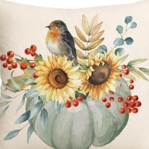 4 fundas de almohada de otoño de 18 x 18 pulgadas, decoraciones de Acción de Gracias, fundas de almohada de otoño, fundas de almohada de girasol, 4 fundas de almohada de otoño de 18 x 18 pulgadas, decoraciones de Acción de Gracias, fundas de almohada de otoño, fundas de almohada de girasol,