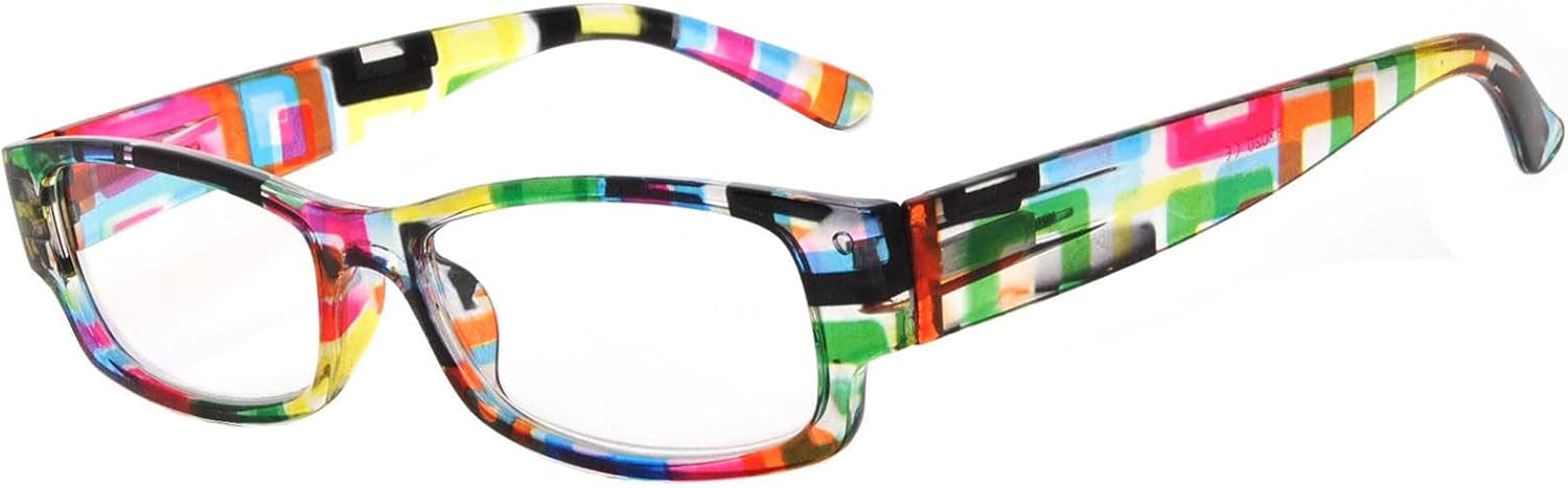 OWL Readers 5 Pack of Elegant Womens Reading Glasses with Beautiful Patterns for Ladies Deluxe Spring Hinge Stylish Look