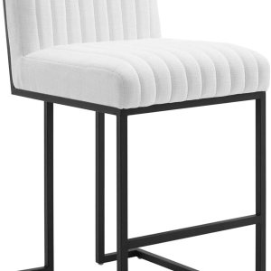 Modway Indulge Channel – Taburete de bar de tela copetuda para mostrador, color blanco Modway Indulge Channel – Taburete de bar de tela copetuda para mostrador, color blanco