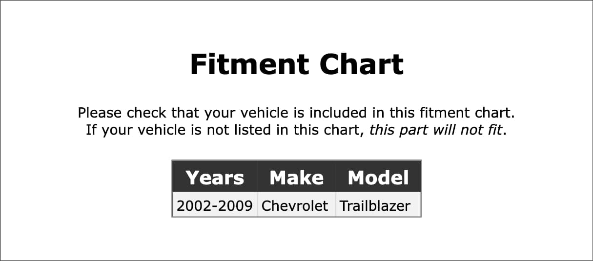 Brazo de control de suspensión superior delantero derecho compatible con Chevrolet Trailblazer 2002 2003 2004 2005 2006 2007 2008 2009 PC-806865