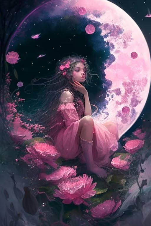 Pink Moon Goddess – Rompecabezas de 1000 piezas para principiantes, rompecabezas de juguetes, pasa tiempo para obtener una sensación de logro caja