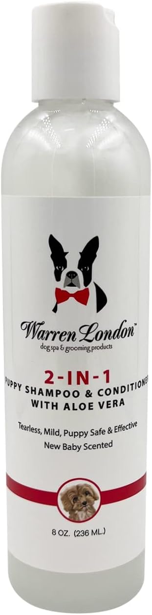 Warren London Champú y acondicionador para cachorros 2 en 1  Champú para mascotas sin lágrimas para cachorros y gatos  Fabricado en Estados Unidos