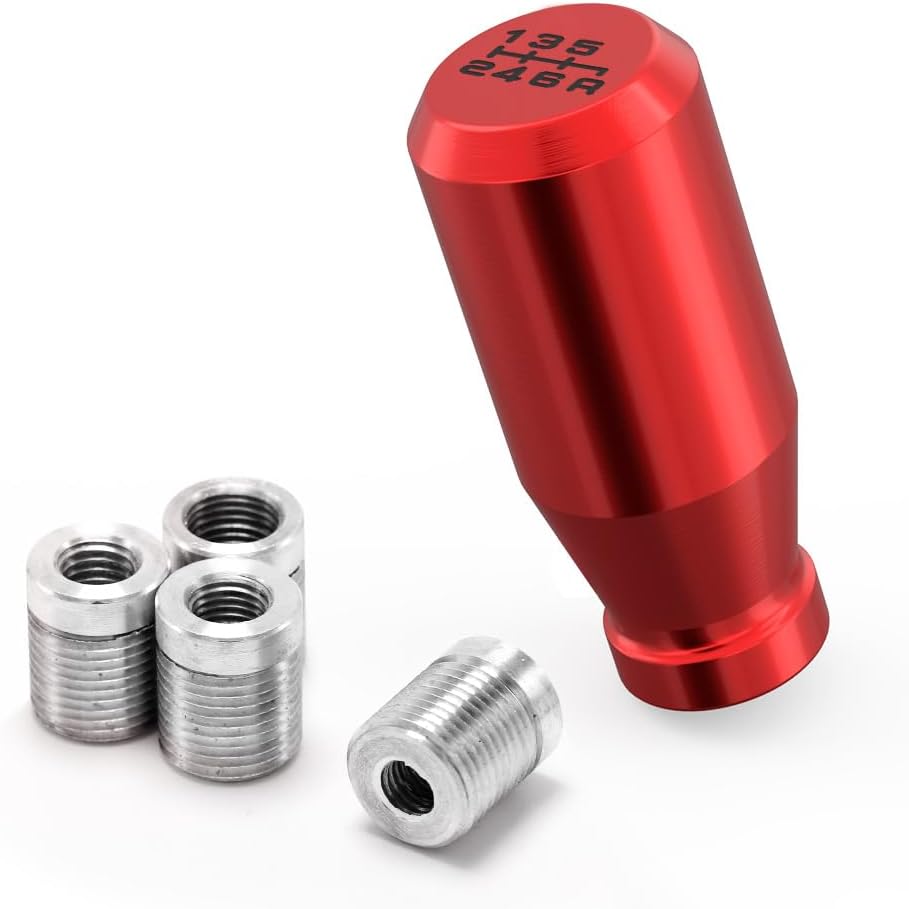 Viemx&Bm Pomo de cambio de 6 velocidades, extensión JDM Racing manual automático con adaptador atornillado para Mazda Miata Subaru Focus ST 350z