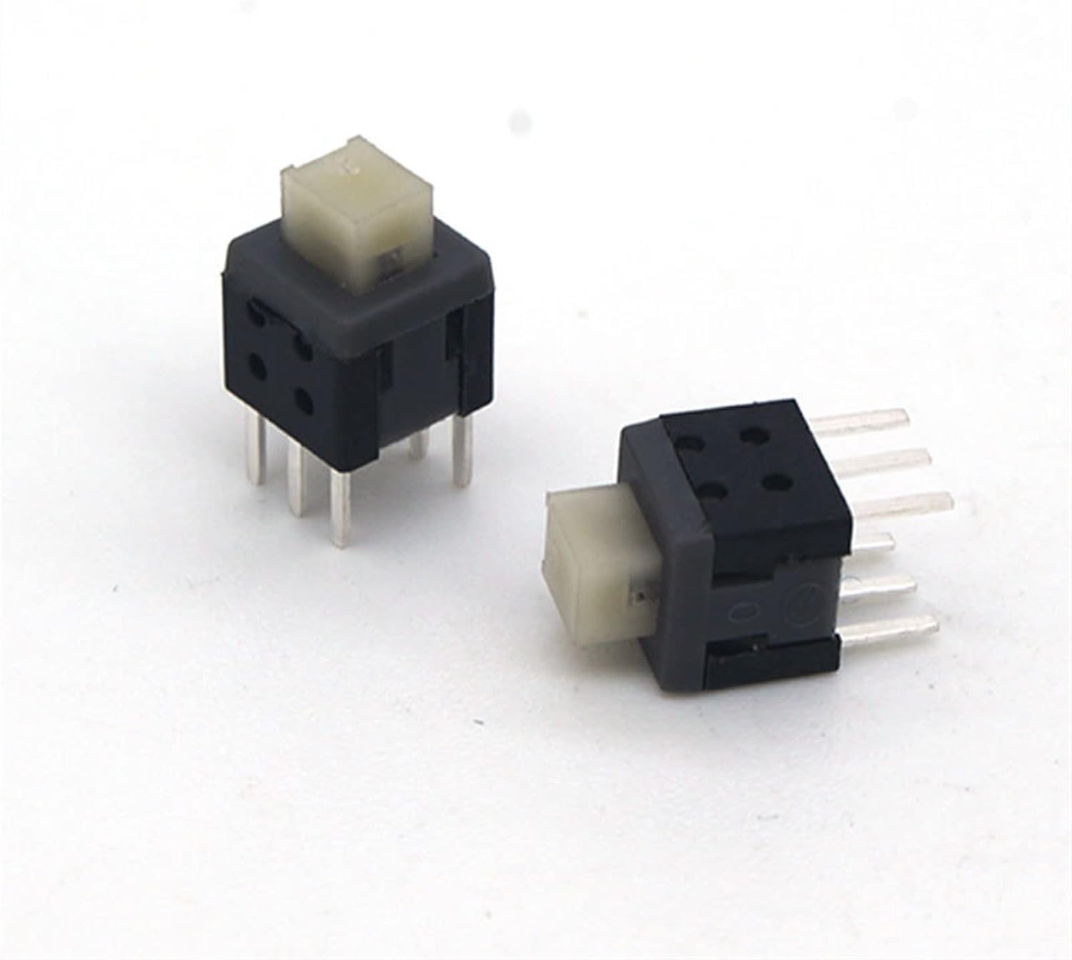 Rocker Switch 10pcs Small Micro self Locking Switch 5.8 * 5.8mm wit 6 feet with Lock Touch Switch Button Switch Flat Head White Head Switch