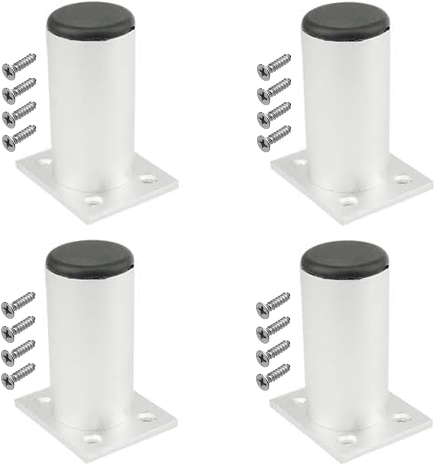 4 patas de gabinete de 3.150in, patas redondas de cocina, patas de muebles resistentes, patas de aleación de aluminio para mesa, sofá y escritorio
