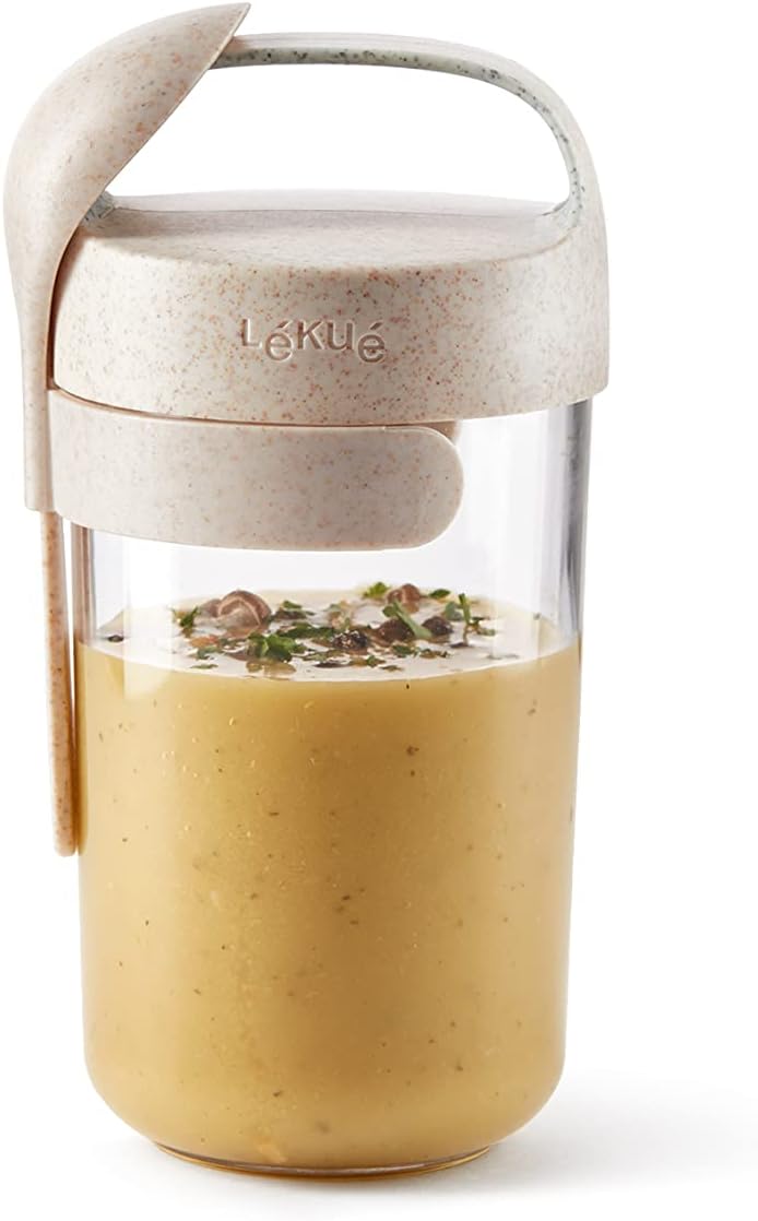 Lékué Tarro to Go 20.3 fl oz Orgánico, Beige, 20.3 fl oz
