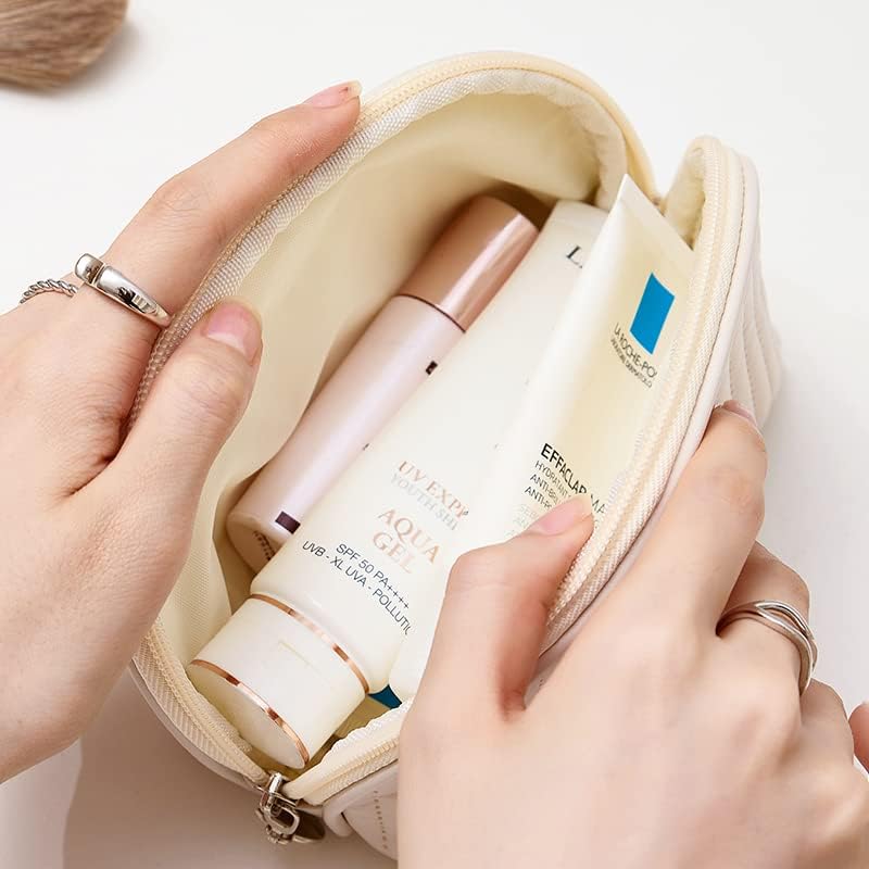 Paquete de 2 bolsas de maquillaje para mujeres, bolsa de cosméticos pequeña, bolsa de cosméticos para bolso, bolsa de viaje para brochas de