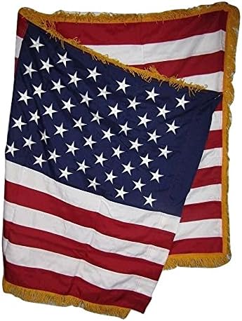 Premium 3×5 Embroidered USA Fringe Sleeve 600D 2ply Nylon Flag 3’x5′