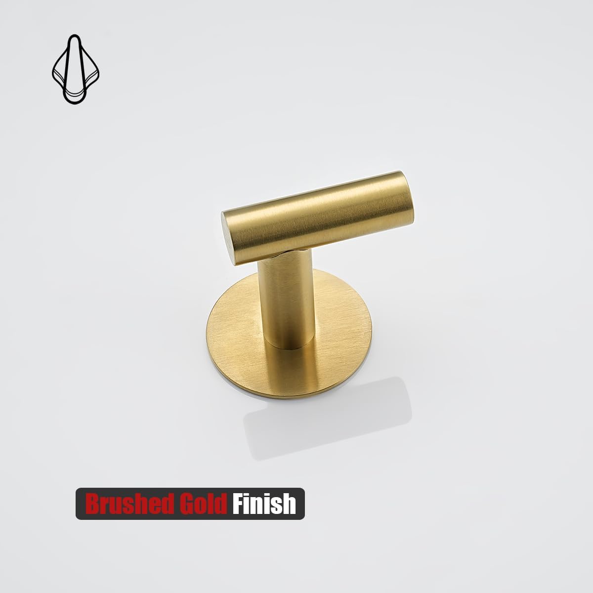JQK ATH110-BG-P2 – Gancho de pared autoadhesivo para toallas, color dorado, sin taladro, para baño, cocina, garaje, paquete de 2 unidades, acero