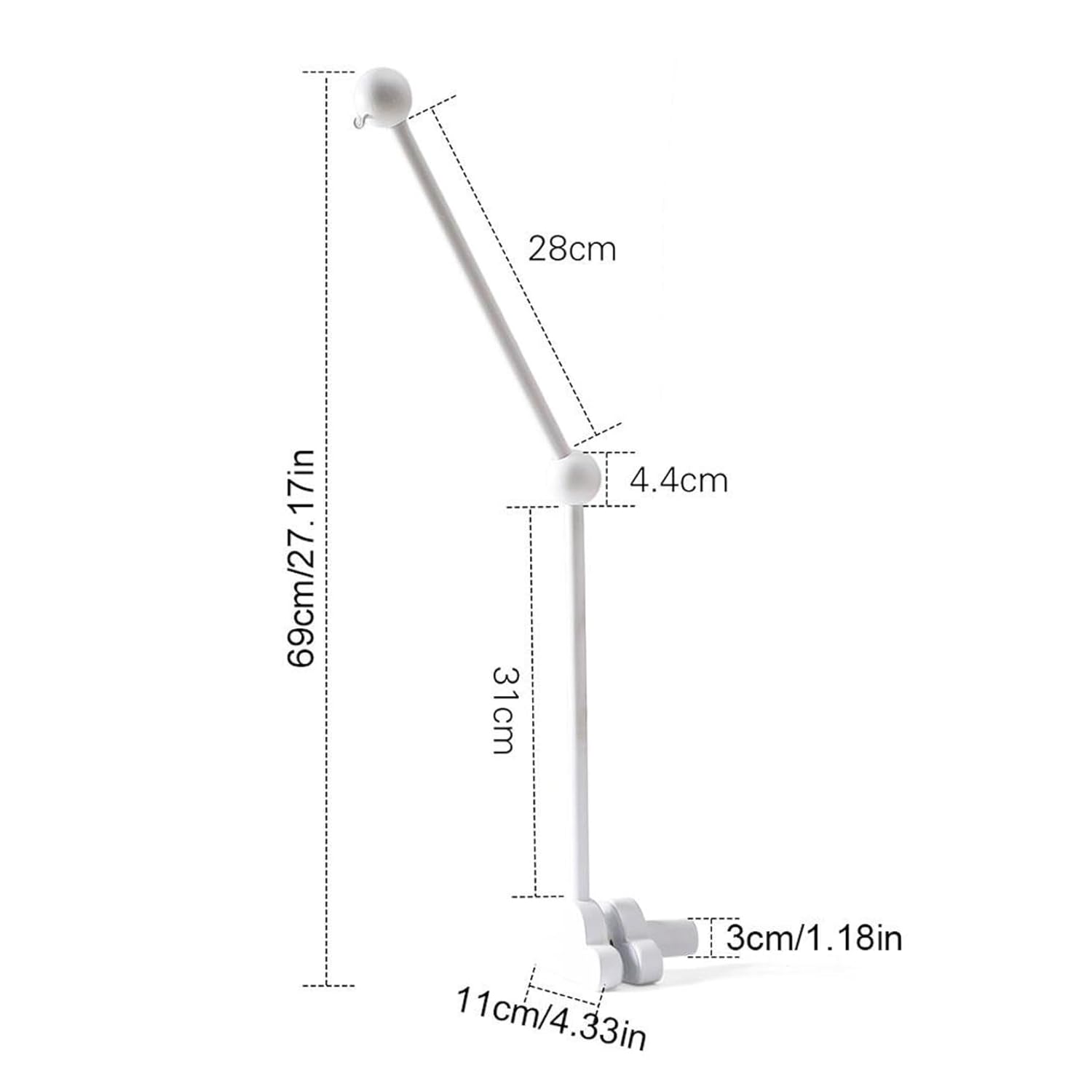 Brazo móvil para cuna, brazo móvil para cuna, brazo móvil para cuna de cama, diseño de nube de madera, soporte ajustable desmontable lindo para