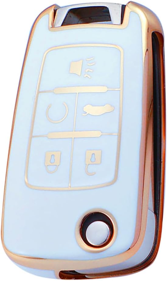 ontto Funda para llavero con tapa de 5 botones para Chevy Car Key Case Fit para Buick Lacrosse Encore Allure Remote Key Holder