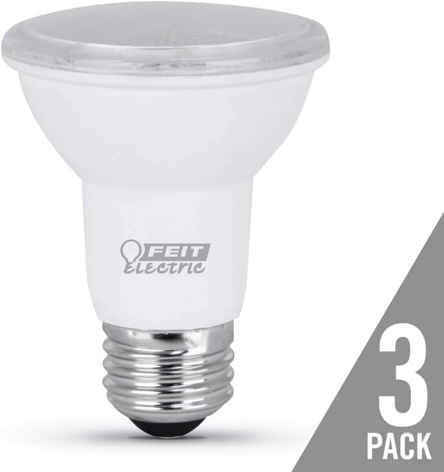 Feit Electric Bombilla LED PAR20 de base mediana E26, equivalente a 50 W, vida útil de 10 años, 500 lúmenes, luz diurna de 5000 K, no regulable,