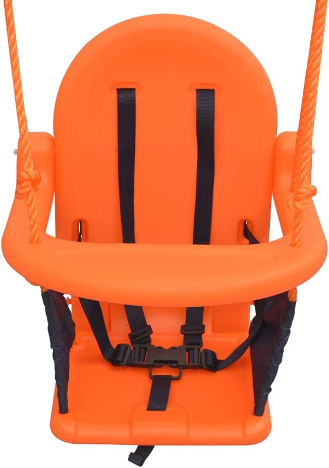 Loibinfen Juego de columpio individual 2 en 1 y columpio para niños pequeños a altos, juego de columpios con marco A para todo tipo de clima con