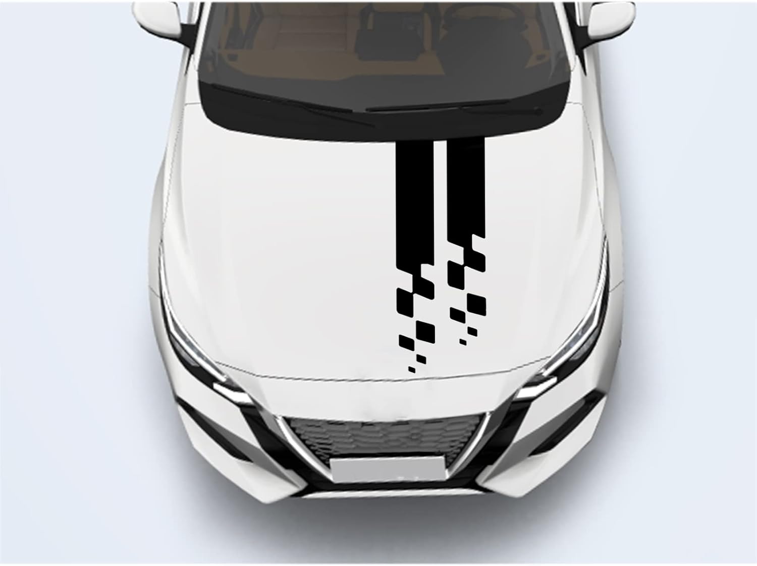 nuoozy Universal Car Body Sports Racing Stripe Calcomanías gráficas para capucha lateral falda exterior espejo NJ021 negro (6 unidades)