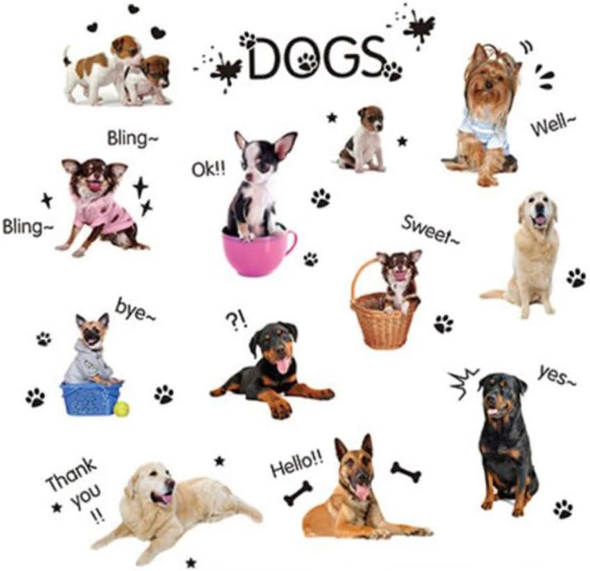 Toyvian 2 calcomanías de pared de animales para niños, calcomanías de pared extraíbles para mascotas, calcomanías de animales DIY, calcomanías de