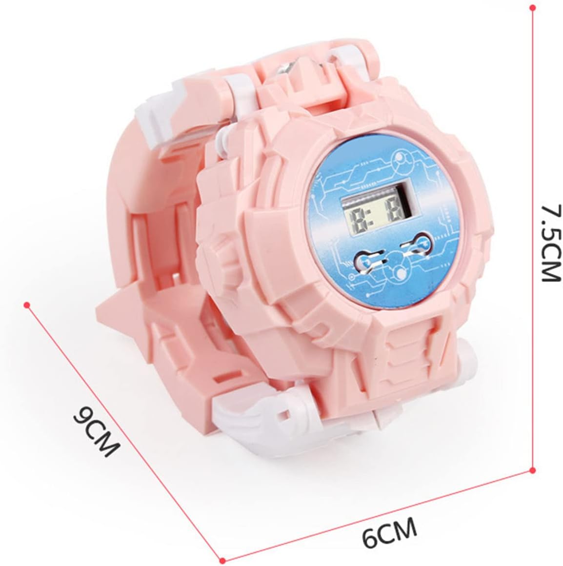 Transformer – Reloj robot de juguete, reloj electrónico transformador, juguetes para niños y niñas de 4, 5, 6, 7, 8 años (azul claro) talla única