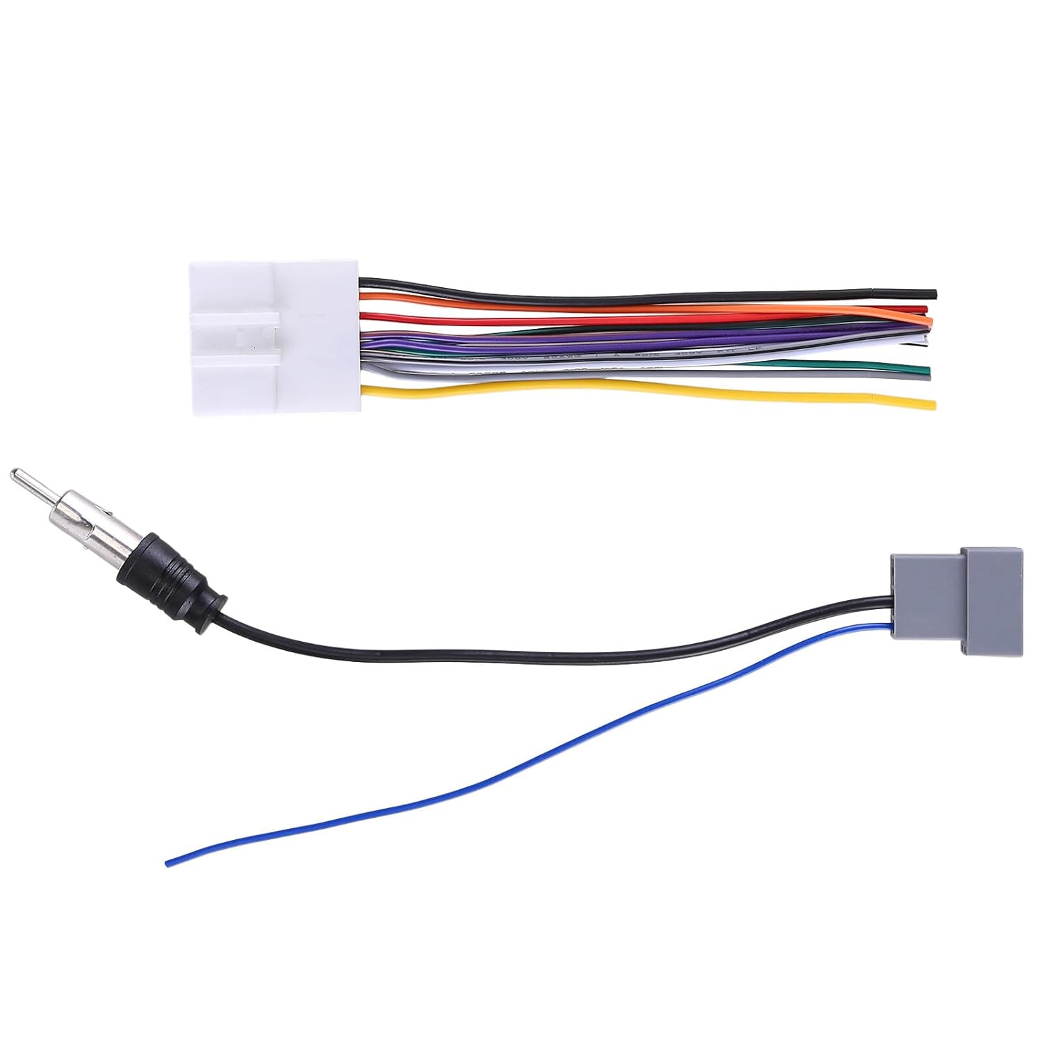 Saitedudu Adaptador de arnés de cableado estéreo de coche de 16 pines con cable de radio CD, enchufe de instalación, reproductor de CD, receptor
