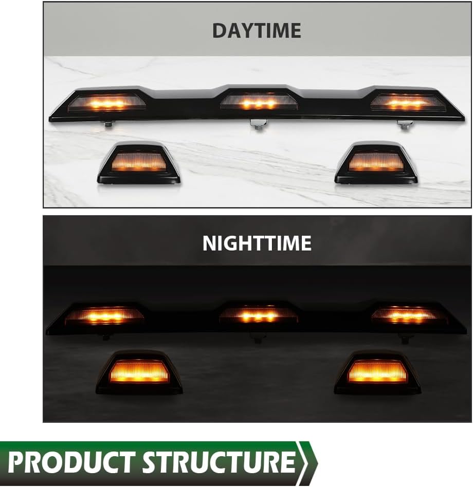 GRAND ORANGE Kit de lámpara LED ámbar para techo compatible con Chevy Silverado GMC Sierra 2500HD 3500HD 2020-2023 84747496, 84747497, 84694118,