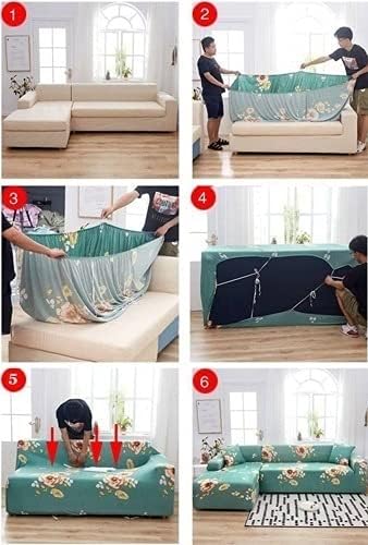 GWTYR Funda para sofá de 2341 plaza en forma de L para mascotas, funda elástica estampada para sofá esquinero, protectores de muebles para sofás y