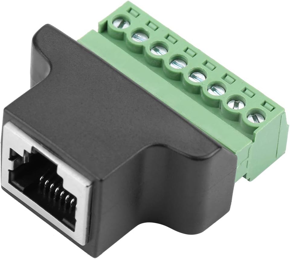 Desconexión RJ45, conector adaptador de terminal de tornillo, conector terminal de tornillo de 8 pines para extensor de Ethernet