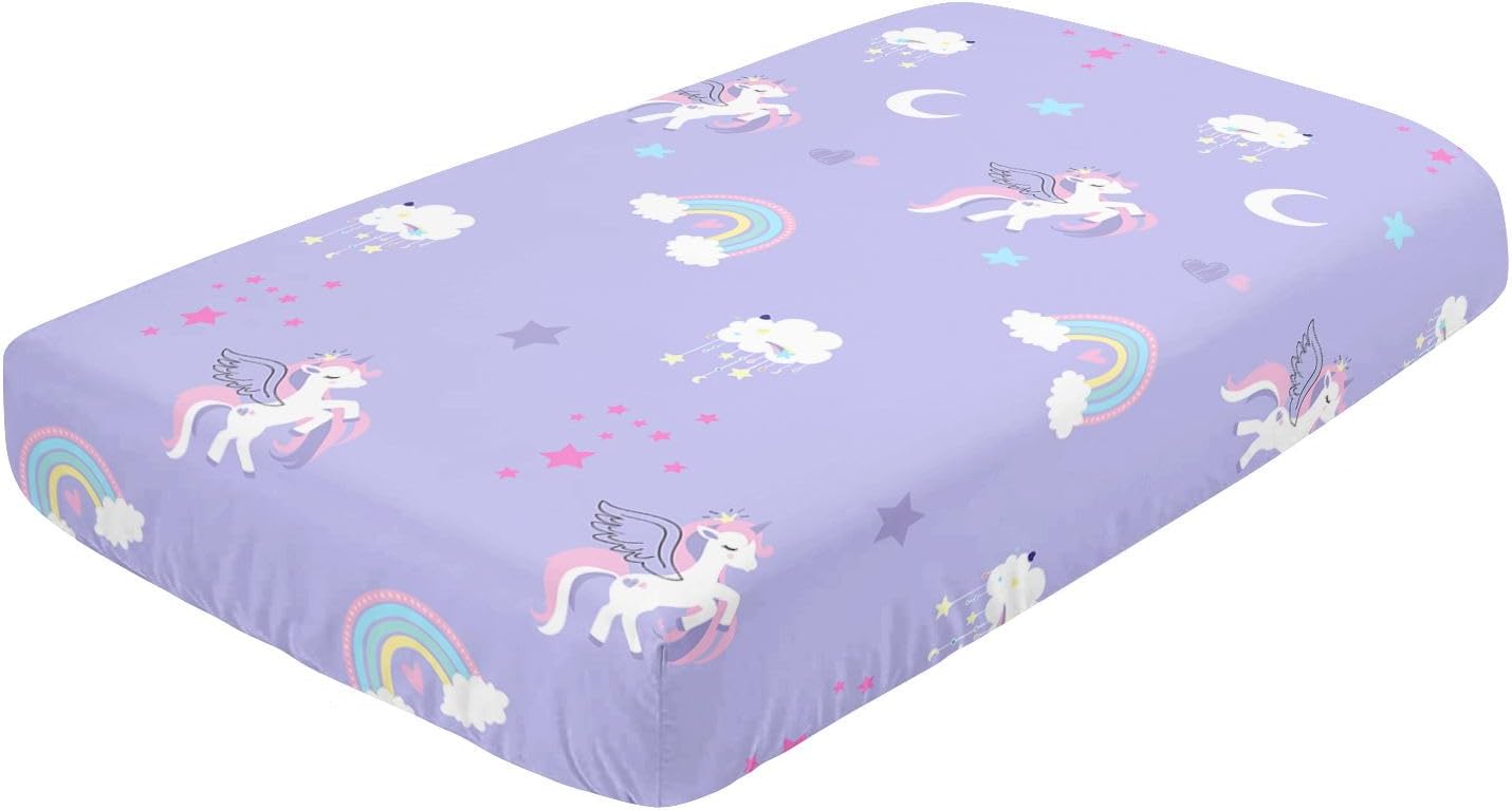 Datura home Juego de ropa de cama para cuna, 3 piezas de ropa de cama para cuna con edredón, sábana de cuna y falda de cuna, ropa de cama de